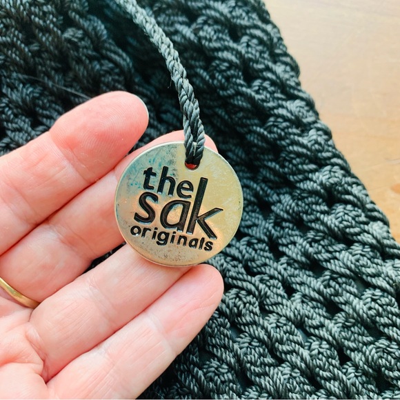 NWOT The Sak Bag Backpack Black Crochet Macrame Classic Versatile Drawstring - Picture 4 of 9